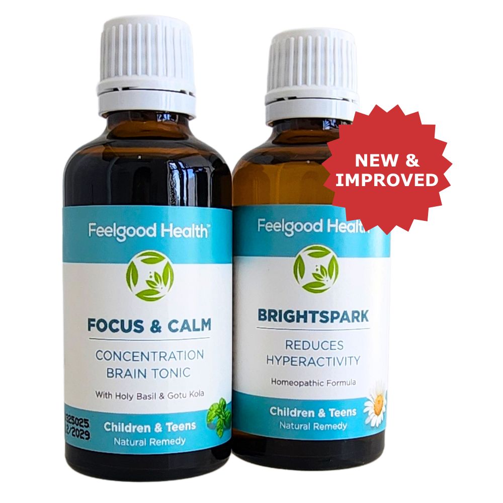 BrightSpark & Focus & Calm Combo – Natural Remedies for Hyperactivity, Focus & Concentration Support in Kids