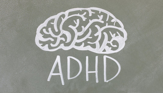 Chalk drawing of a brain with the word ADHD underneath